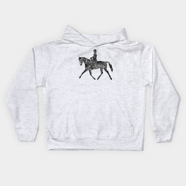 Equestrian black and white Kids Hoodie by Yahya Art